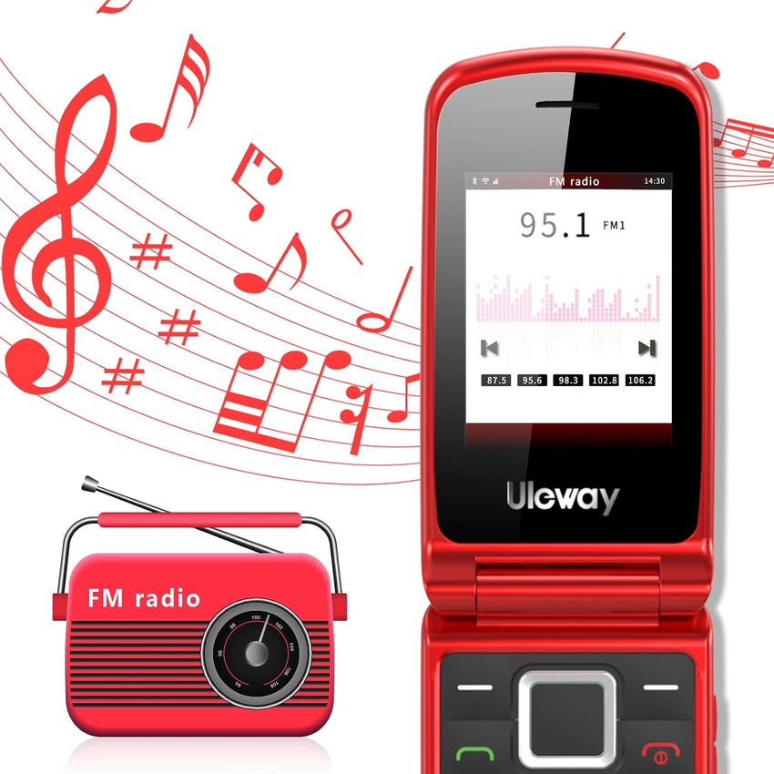 Senior Mobile Phone with Big Buttons, GSM Sim Free Unlocked Basic Cell Phones Easy to Use, Flip Phone with Dual Color Display | SOS Button | FM Radio | Torch |1000mAh Battery | Speed Dial (Red)