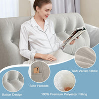 Triangular Bed Backrest Pillow Wedge Lumbar Support Removable Cover â Large