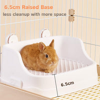 Medium Rabbit Litter Box, Detachable Bunny Corner Toilet with Large Container for Medium&Small Size Animals Bedding Litter Pan Potty Trainer for Small Animals Guinea Pigs Hamsters Galesaur (White)