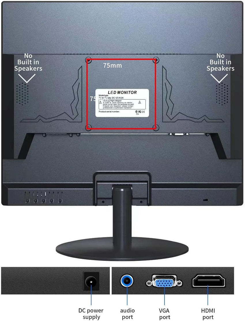SKitphrati 17 Inch PC Monitor 1280 X 1024 LED 4 3 Monitor, Computer Monitor with HDMI & VGA, TN Panel, 60 Hz, 5Ms, 4:3, VESA, for Computer Laptop Ras Pi