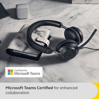Jabra Evolve2 40 SE Wired Noise-Cancelling Stereo Headset With 3-Microphone Call Technology and USB-A Cable - MS Teams Certified, Works with All Other Platforms - Black