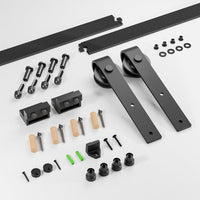Sliding Barn Door Kit 6FT/183CM Black Heavy Duty Barn Door Sliding Hardware Track Kit for Single Wood Door 91.5CM Wide