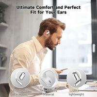 Ultra Open Ear Earbuds - Bone Conduction Headphones Wireless Bluetooth, Waterproof Deep Bass Earphones for Fitness and Running, Secure Fit for Small Ears, Sweat-Resistant for Workouts