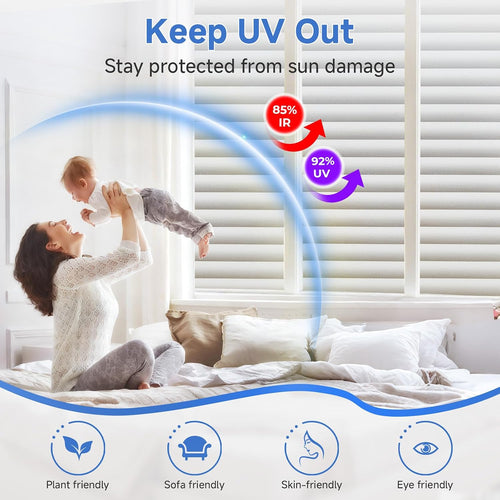 Privacy Window Film Frosted Stripe Static Cling UV Protection â 75x200cm