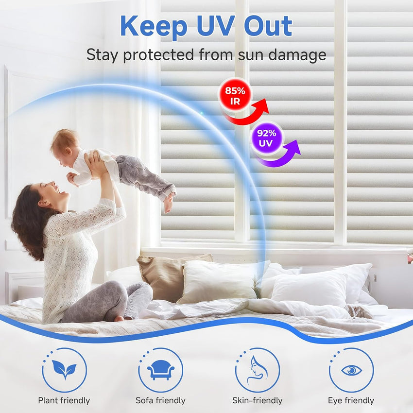 Privacy Window Film Frosted Stripe Static Cling UV Protection â 75x200cm
