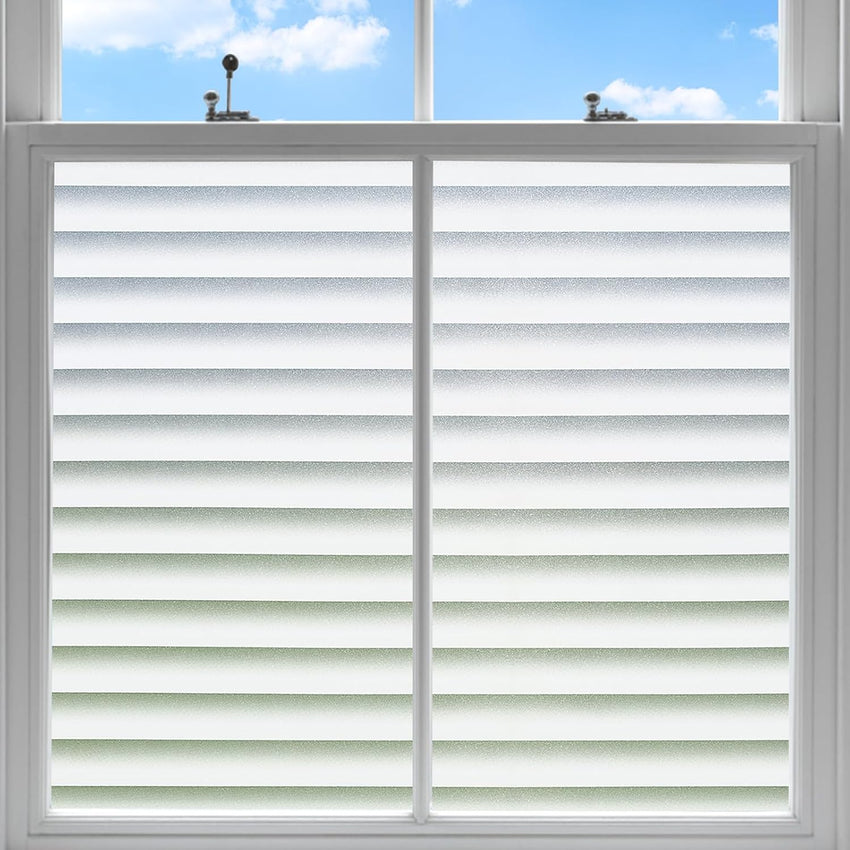 Privacy Window Film Frosted Stripe Static Cling UV Protection â 75x200cm
