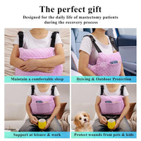 Post-Surgery Recovery Pillow Cushion for Abdomen with Shoulder Strap & Pockets Ã¢ÂÂ Large