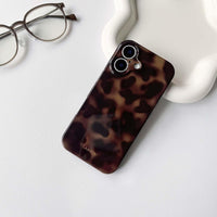 NITITOP Compatible with iPhone 17 Case Cute Stylish Leopard Print Brown Amber Aesthetic Design for Women Girls Men Soft TPU Shockproof Protective Cover - Brown