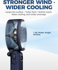 Portable Rechargeable Handheld Fan 100-Speed Stepless 12H Foldable 180Â° Neck & Desk LED Display