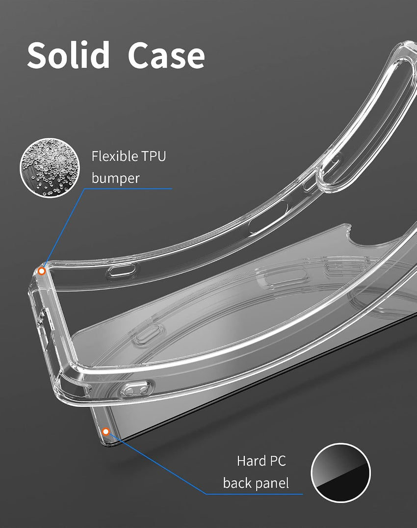 Foluu Case for Sony Xperia 1 V 2023, Hard PC Back & Soft TPU Bumper Protective Shockproof Scratch Resistant Case for Sony Xperia 1 V 2023 Clear