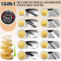 MASTERTOP Adjustable Mandoline Vegetable Slicer, Upgraded Professional Mandolin Slicer for Potato Cabbage Onion Fruits, Stainless Steel Kitchen Mandoline Food Slicer with Gloves and Cleaning Brush