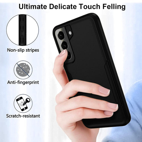 Hard Case for Samsung Galaxy S22 5G Case Dual Layer Protective Heavy Duty BLACK