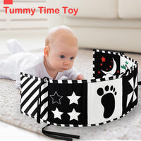 URMYWO Baby Toys 0-6 Months, Black and White Sensory Toys Brain Development, Tummy Time Toys, Soft Baby Book, Baby Essentials for Newborn 0-6-12 Months Montessori Toy Gifts
