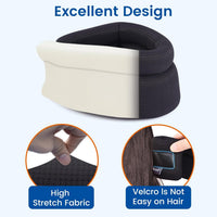 Willcom Neck Support Collar-Foam Cervical Collar, Soft Neck Brace for Pain, Torticollis, Cervicorrect and Posture Corrector- Can Be Used During Sleep, Travel and Rest (Black, Large, 14-16.5 Inch)