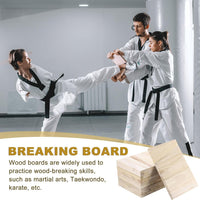 9x Wood Breaking Board 20mm Thick Karate Training Accessory 9 Pack