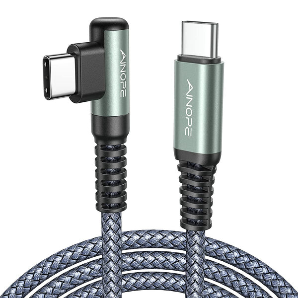 USB C to USB C Cable 60W, [1-Pack 1M] AINOPE Type C to Type C Super Fast Charging Cable right angle