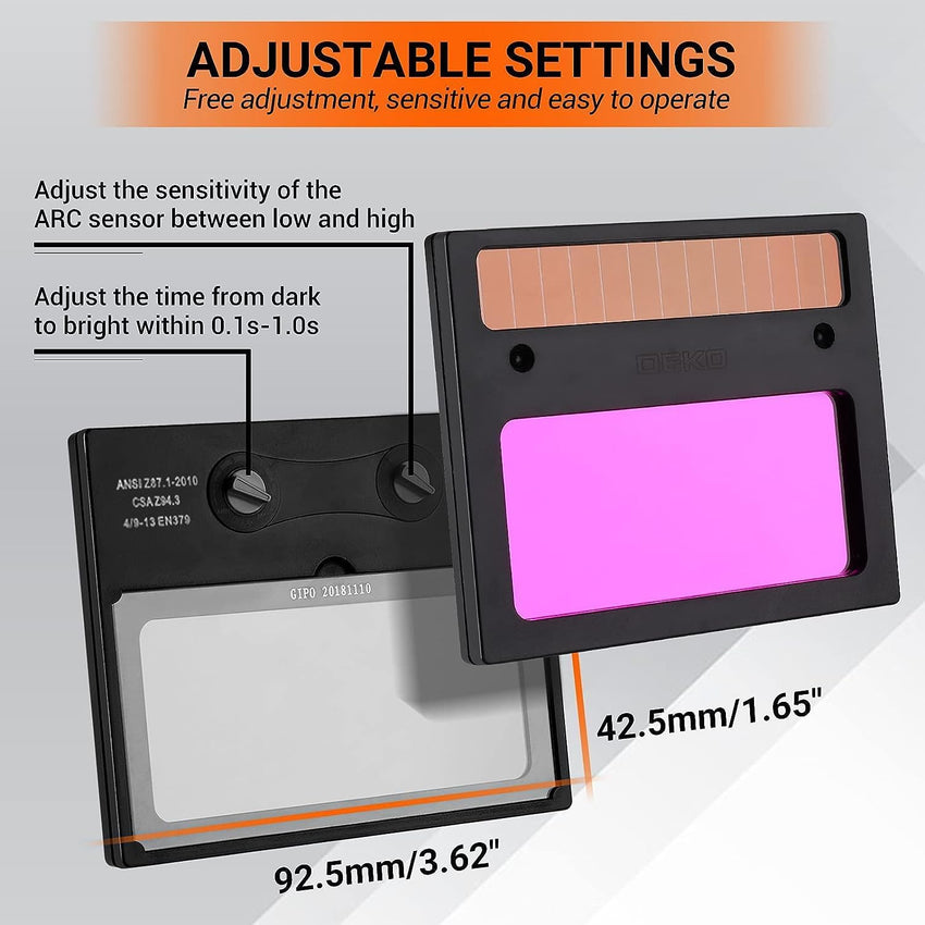 DEKO Welding Mask Helmet Auto Darkening, Welders Mask, Welding Helmets Solar Powered Auto Darkening