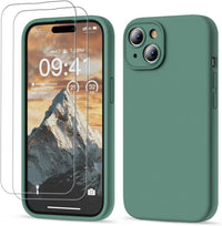 GOODVISH 3 IN 1 for iPhone 16 Pro Max Case 6.9 inch, Upgraded Camera Protection, 2 Pack HD Screen Protector, Liquid Silicone Anti-Scratch Shockproof Gel Rubber Non-Fingerprint Phone Case, Black