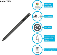 Active Stylus for Chromebook with Precision Tip for Drawing & Writing â Black