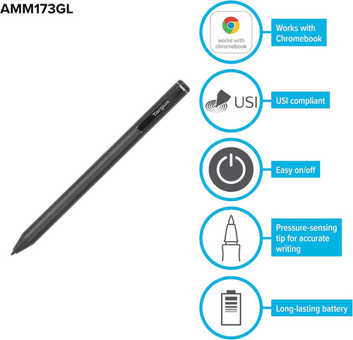 Active Stylus for Chromebook with Precision Tip for Drawing & Writing â Black
