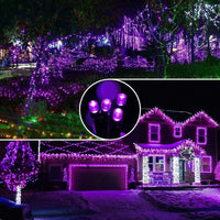 Christmas Lights Purple - low energy 35m/115ft 320 LEDs Memory Function 8 Modes End to End Plug Extendable Waterproof Outdoor Indoor Fairy Xmas String Lights for Halloween Tree/Party/Patio/Home/Garden Decor