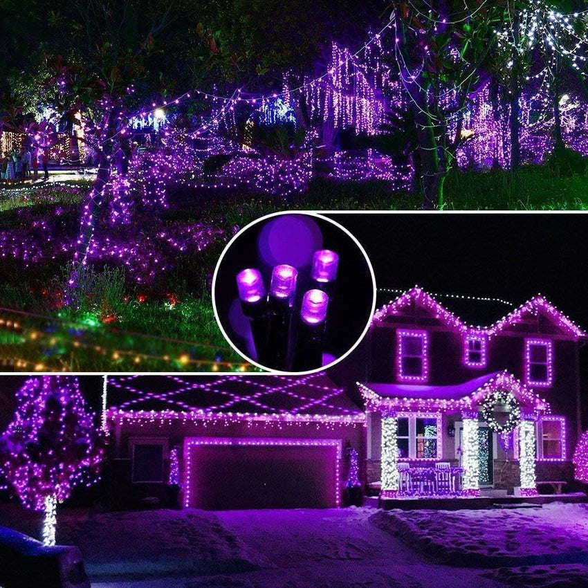 Christmas Lights Purple - low energy 35m/115ft 320 LEDs Memory Function 8 Modes End to End Plug Extendable Waterproof Outdoor Indoor Fairy Xmas String Lights for Halloween Tree/Party/Patio/Home/Garden Decor
