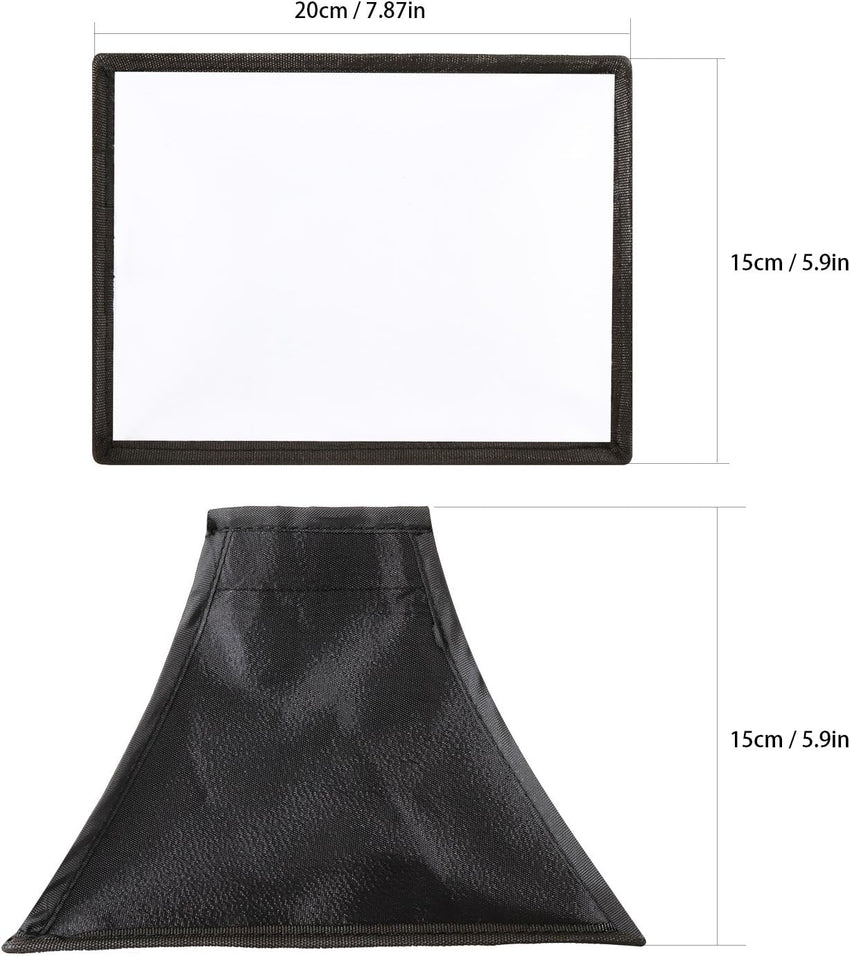 Universal Camera Flash Diffuser Speedlight Softbox Kit, Portable Small Soft Box for Canon Nikon, 20cm Octagon Softbox + 20x15cm Rectangular Softbox with Carry Pouch