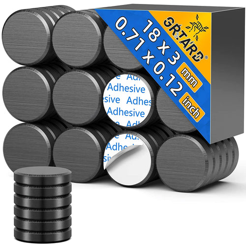 Ceramic Disc Magnets 20 Pack Round Adhesive Back 0.71in x 0.12in â 20pcs