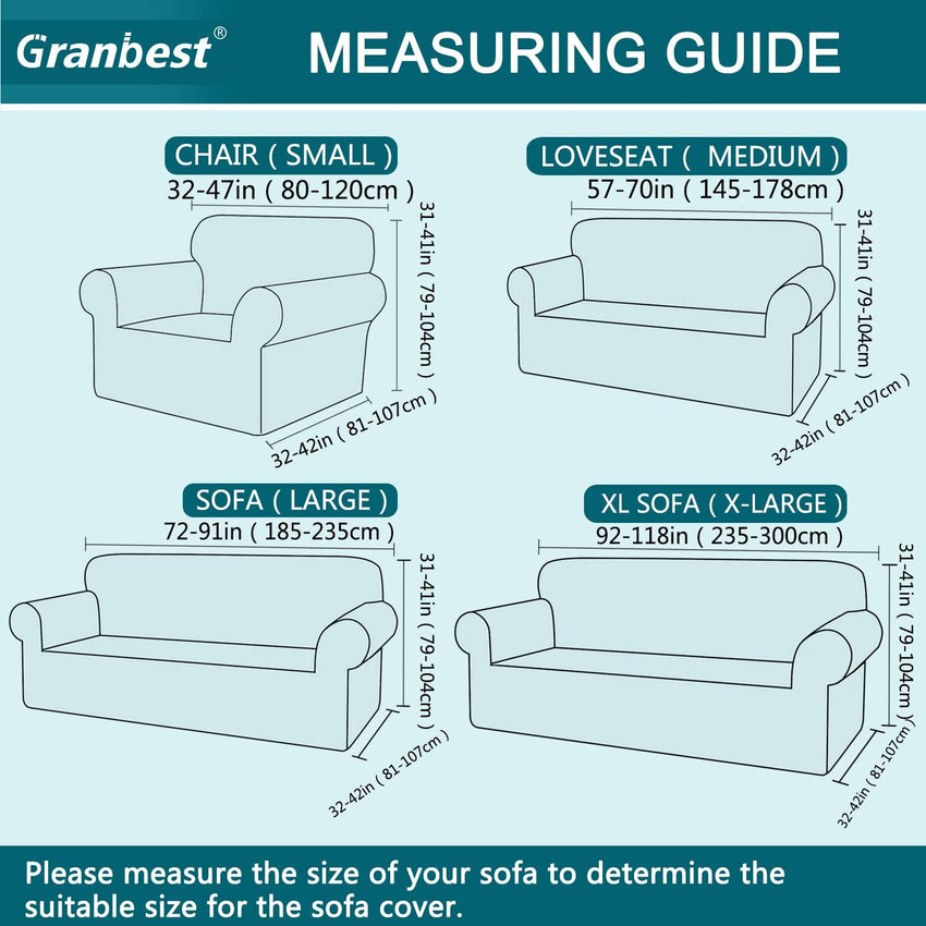 Granbest Premuim Water Repellent Armchair Covers 1 Piece Stretch Chair Slipcover for Living Room Non Slip Chair Protector Jacquard Sofa Cover 1 Seater Chair Covers (1 Seater, Grey)
