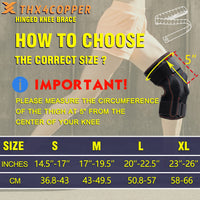 Thx4COPPER Hinged Knee Support Brace-Adjustable Open Patella with Parallel Straps & Dual Side Stabilizers For Joint Pain Relief,Arthritis,Meniscus Tear,MCL, ACL, Tendonitis,Ligament Injury,Medium