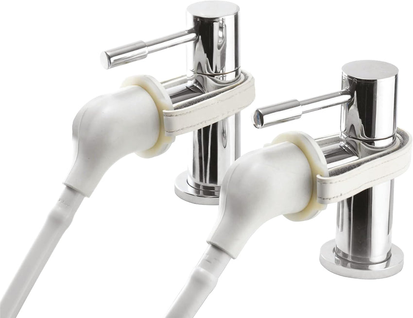 Croydex Secura Shower Head and Hose - Easy Install Push On Shower Attachment for Bath Taps with 1750mm Hose Length, Straps to Secure, Rub Clean Nozzles and Compatible with Low or High Pressure Systems
