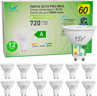 GU10 LED Bulb 4W 6500K 720lm Energy Saving Equivalent 60W Non Dimmable 12 Pack Cool White