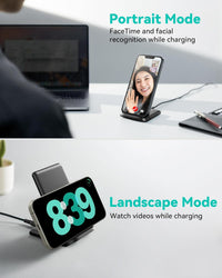 INIU Wireless Charger 2-Pack, 15W Fast Wireless Charger Stand with Sleep-friendly Adaptive Light Compatible with iPhone 17 16 15 14 13 12 Pro Max Samsung Galaxy S23 S22 S21 Google etc