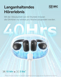 Baseus MC1 Open Earphones, Bluetooth Earbuds with Clip & 40H Battery Life, HiFi Bass Ai Sound Quality, Comfortable and Lightweight (5 g), Clip with IP57 Protection from Dust and Water