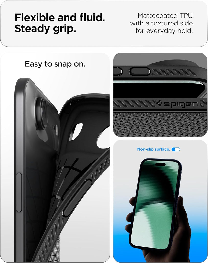Spigen Liquid Air Case Compatible with iPhone Air (2025) [Military-Grade Drop Protection] - Matte Black