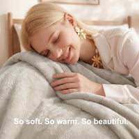 Fleece Blanket King XXL Soft Warm Extra Large Throw Beige 270x230cm