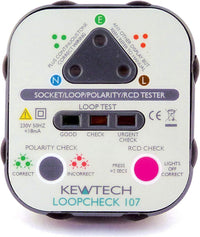 Kewtech Loopcheck 107 LOOPCHECK107 Mains Socket Tester with Loop Check, Grey, No Size