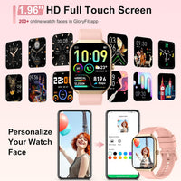 Smart Watch for Women Answer/Make Calls, 1.96" HD Fitness Watch with Heart Rate Monitor Sleep Monitor, 113 Sports Activity Trackers with Step Counter, IP68 Waterproof, Smartwatch for Android/iOS, Rose