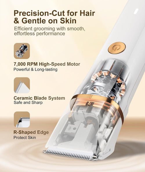 Women's 3âinâ1 Electric Shaver Bikini & Nose Trimmer IPX7 Waterproof Rechargeable â Cream