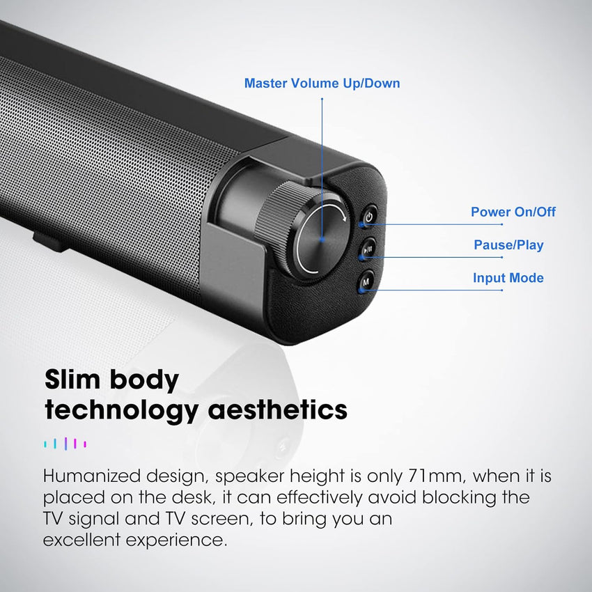 LEADSIGN Soundbar for TV, 120W Sound Bar with Subwoofer Strong Bass Surround Sound System TV Speaker 37inch(Support Bluetooth/HDMI/Optical/Aux/Coaxial/USB Connection)