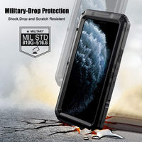 Beeasy iPhone 11 Pro Case Black, Shockproof Tough Heavy Duty, with Built-in Screen Protector 360 Degree Full Body Military Protective, Drop Proof Metal Cover for Outdoor Sport