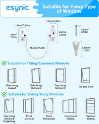 eSynic UPVC Window Restrictors 10pack Window Restrictor for Cat Child Safety Window Lock with Self Screws Keys Limiting Opened Distance and Ventilation for PVC, Wood, or Aluminum Window