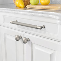 Amerdeco 10 Pack Brushed Satin Nickel knurled Cabinet Pulls 7.5 Inch(192mm) silver Hole Center Drawer Pulls Cabinet Hardware Kitchen Cabinet Handles for Bathroom AM032