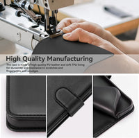 NWNK13 For Samsung A26 / A17 Case with Card Slots Magnetic Closure Kickstand Shockproof Protective Phone Case Compatible for Samsung Galaxy A17/A26 Black
