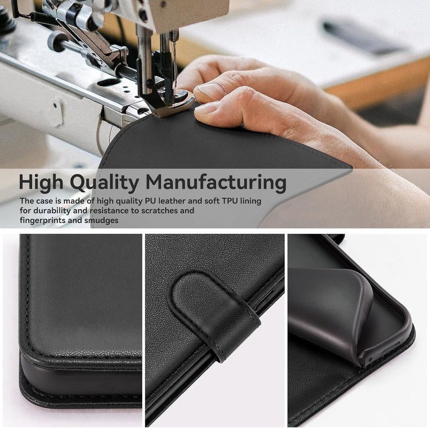 NWNK13 For Samsung A26 / A17 Case with Card Slots Magnetic Closure Kickstand Shockproof Protective Phone Case Compatible for Samsung Galaxy A17/A26 Black