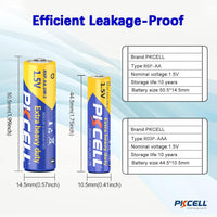 PKCELL 24 x AA & AAA Batteries, 1.5V Carbon AA AAA Combo pack Batteries for Keyboards Clocks Remote Controls, 48 Pack