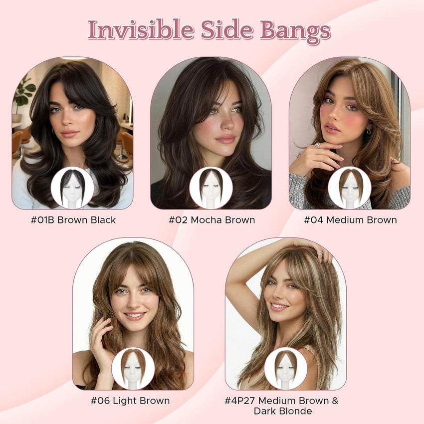 Clip-In Side Bangs Human Hair Fringe 8in â #4P27