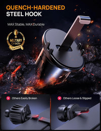 Car Phone Holder Air Vent, Upgrade Hook Clip Mobile Phone Holder for Cars, 360Â° Rotable Car Phone Mount, One Button Release Car Phone Cradles, Universal Car Phone Stand for iPhone Samsung Smartphones