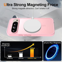 for Google Pixel 9 Pro XL Case, Compatible with MagSafe, Military-Grade Protection, Slim Translucent Matte Skin Feeling Back Cover, Anti-Scratch Shockproof Phone Case for Pixel 9 Pro XL (Pink)
