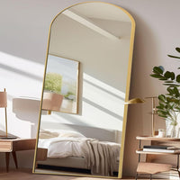 Full Length Arch Mirror 204x104cm Free Standing Full Body â Gold 204x104cm
